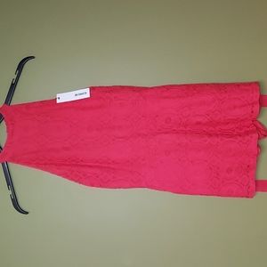 NWT BB Dakota 4 Coral Pink Crochet Lace Shorts Romper One Piece